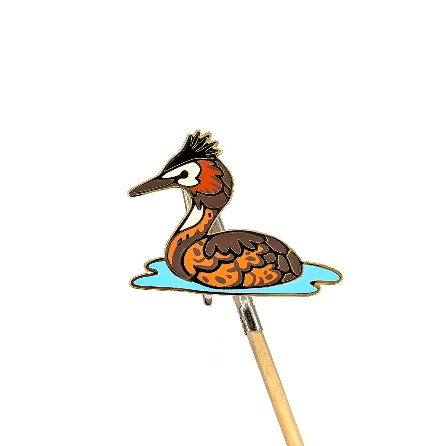 Great Crested Grebe Enamel Pin