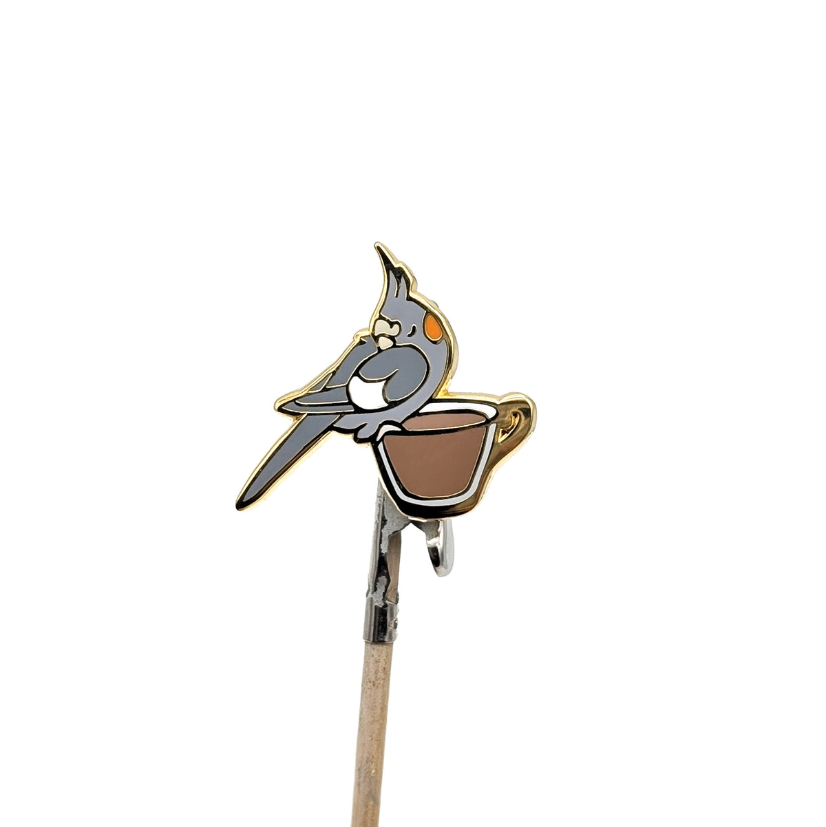 Tea Cockatiel Enamel Pin