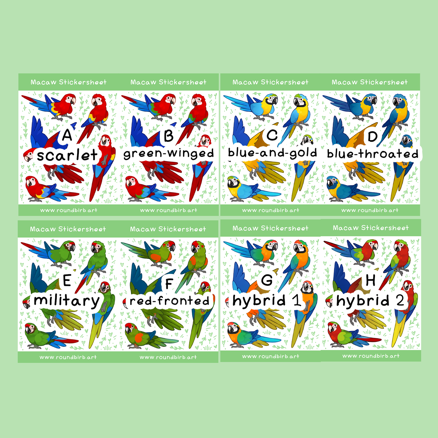 Macaw Stickersheet