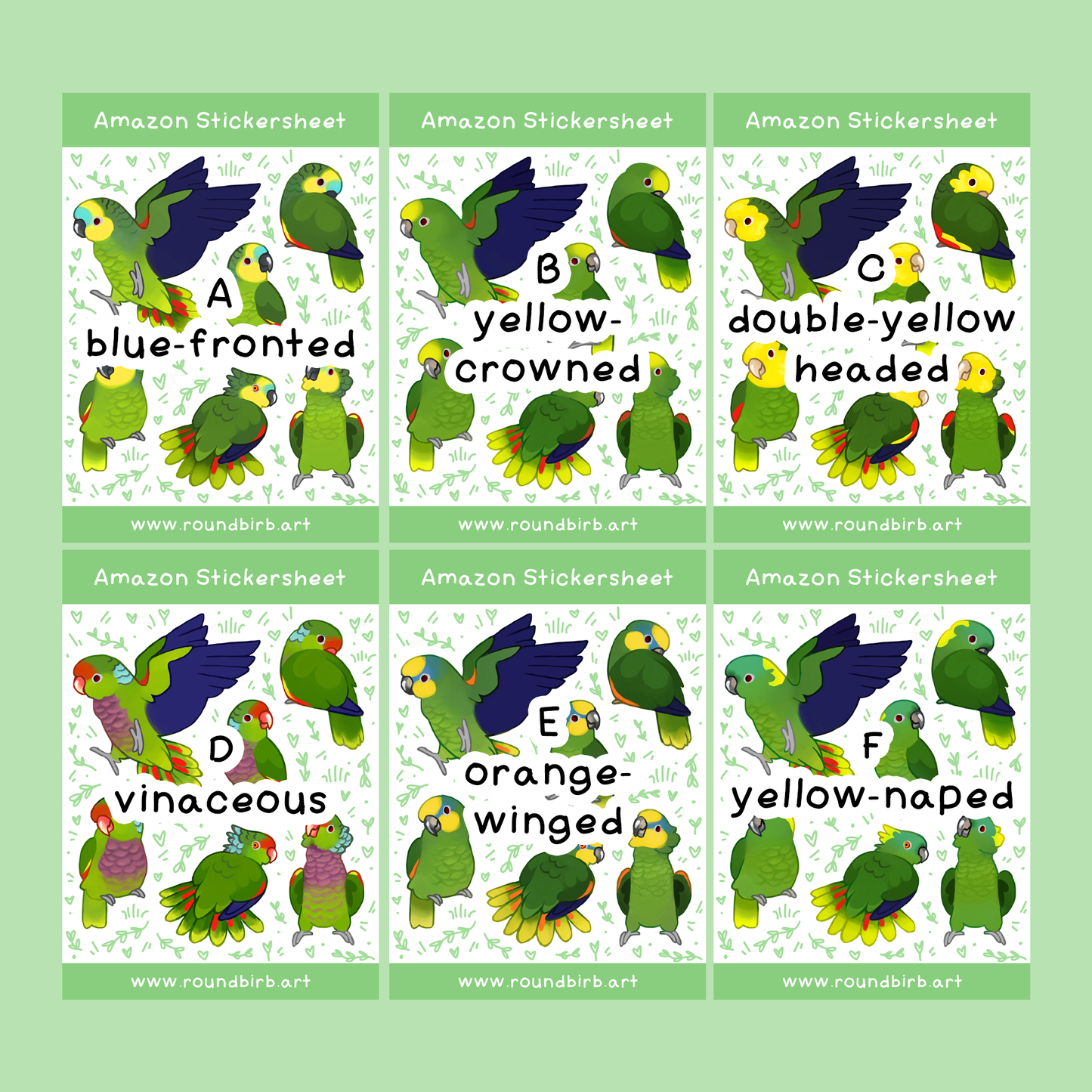 Amazon Parrot Washi Stickersheet