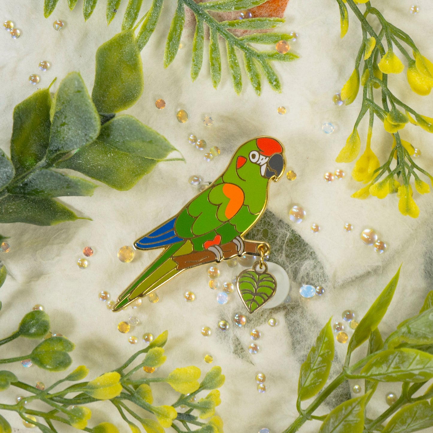 Red-eared Macaw Pin