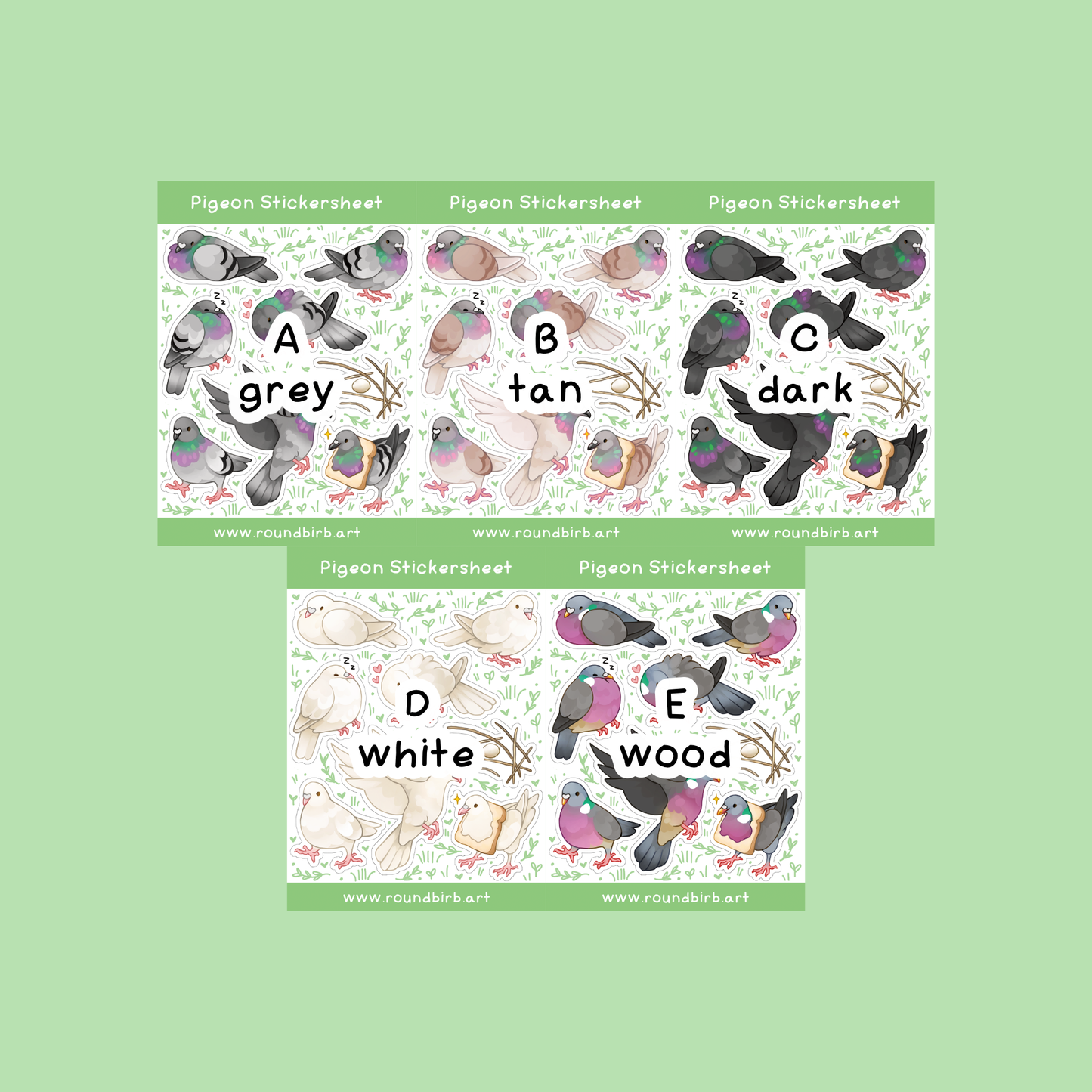 Pigeon Washi Stickersheet
