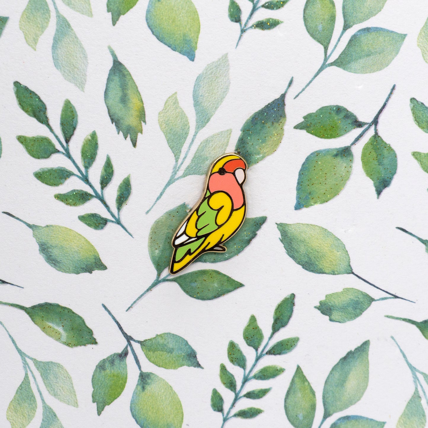 Peach-Faced Lovebird Mini Pin
