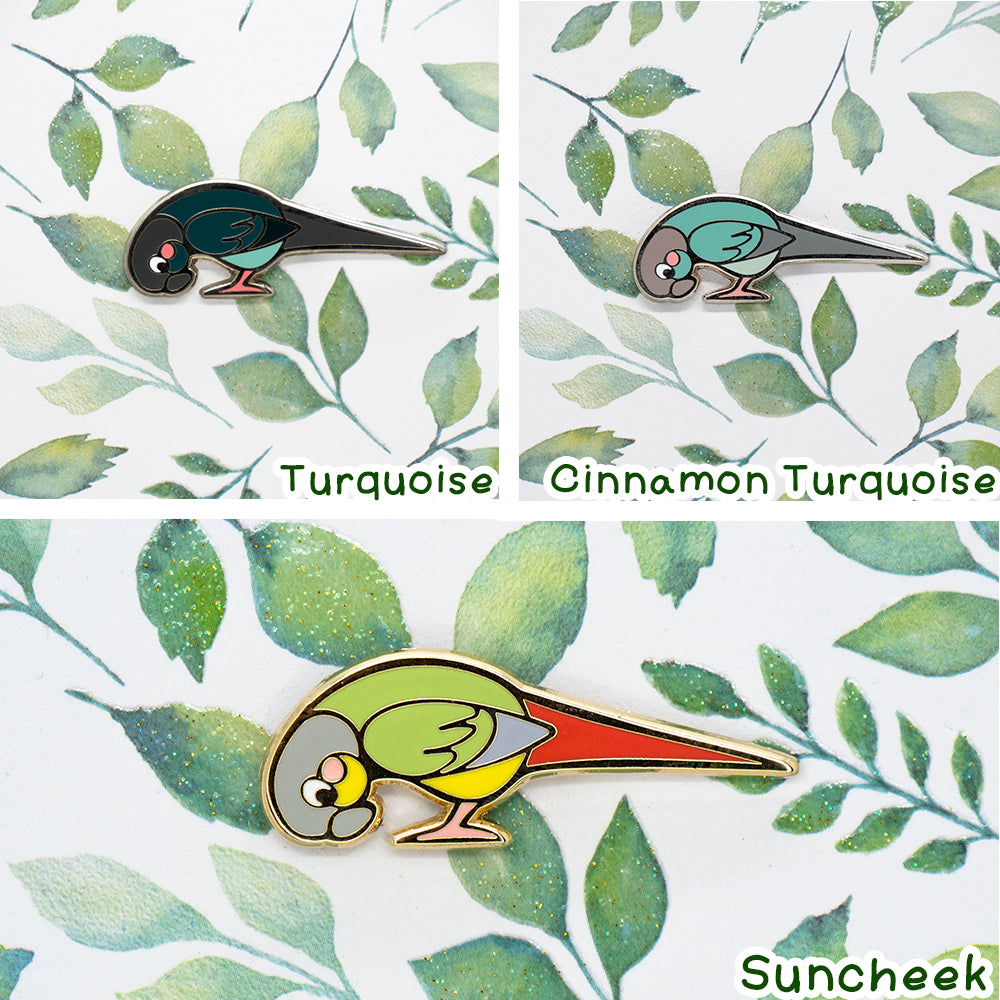 Foot Check! Green Cheek Conure Pin