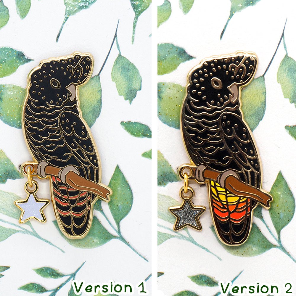 Red Tailed Black Cockatoo Pin (Female)