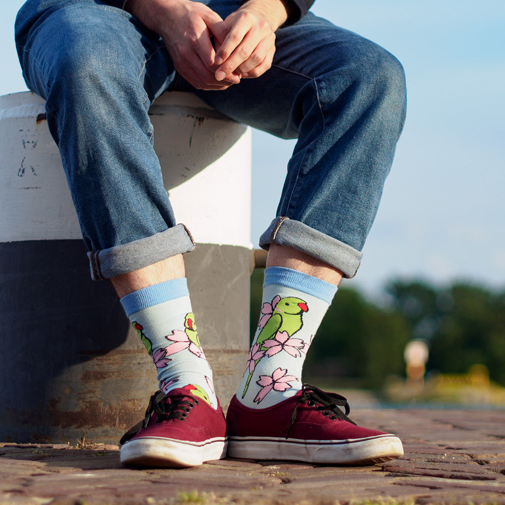 Ringneck & Blossoms Cotton Socks