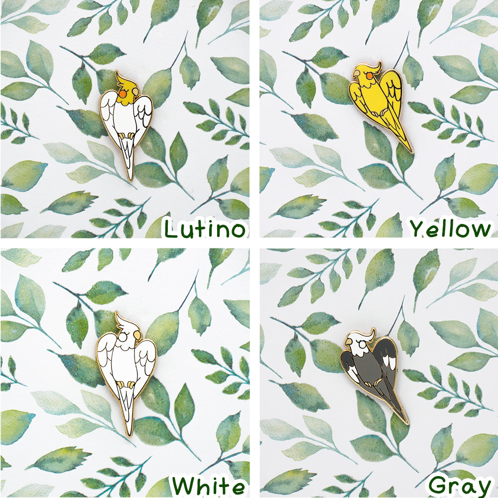 Heart Wings! Cockatiel Pin