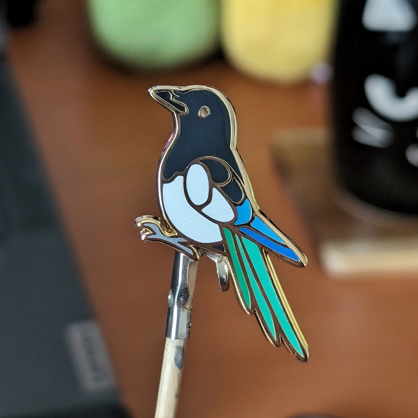 Magpie Enamel Pin