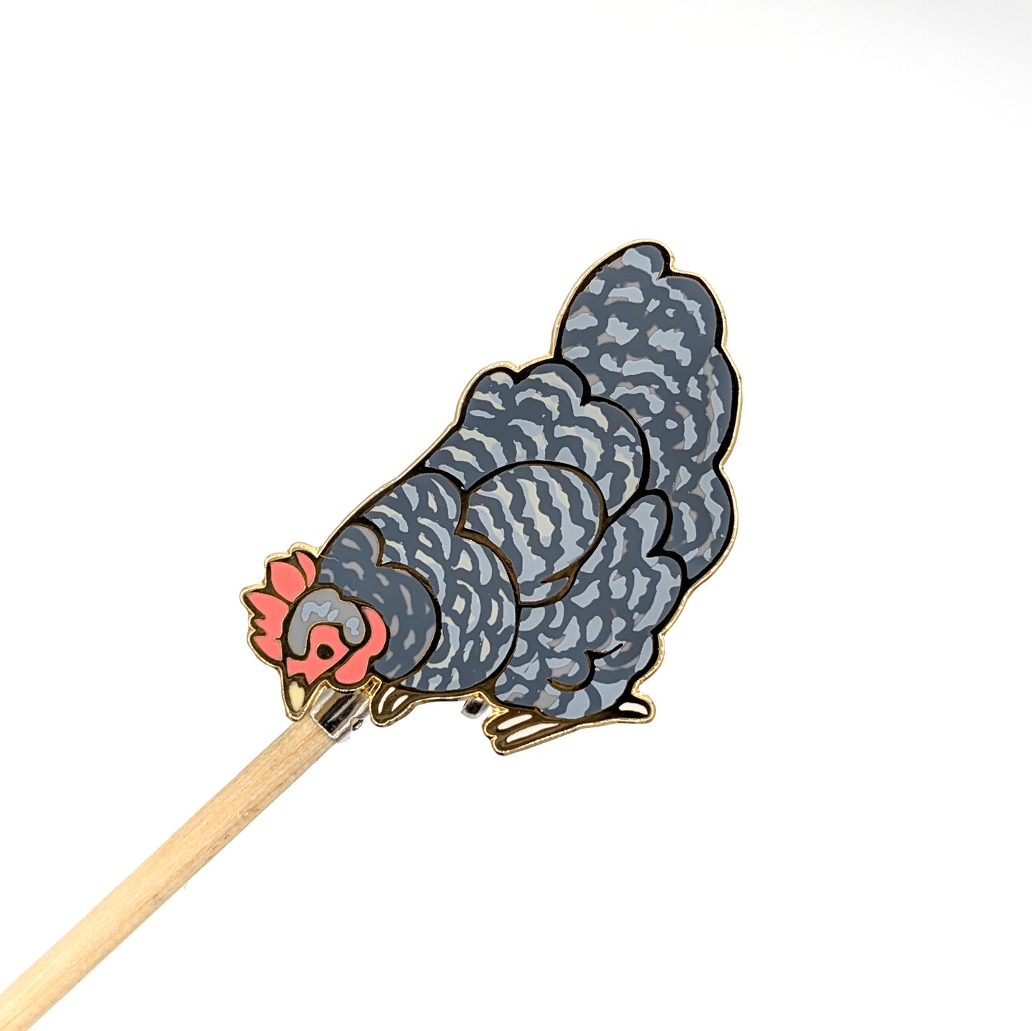 Plymouth Rock Chicken Enamel Pin