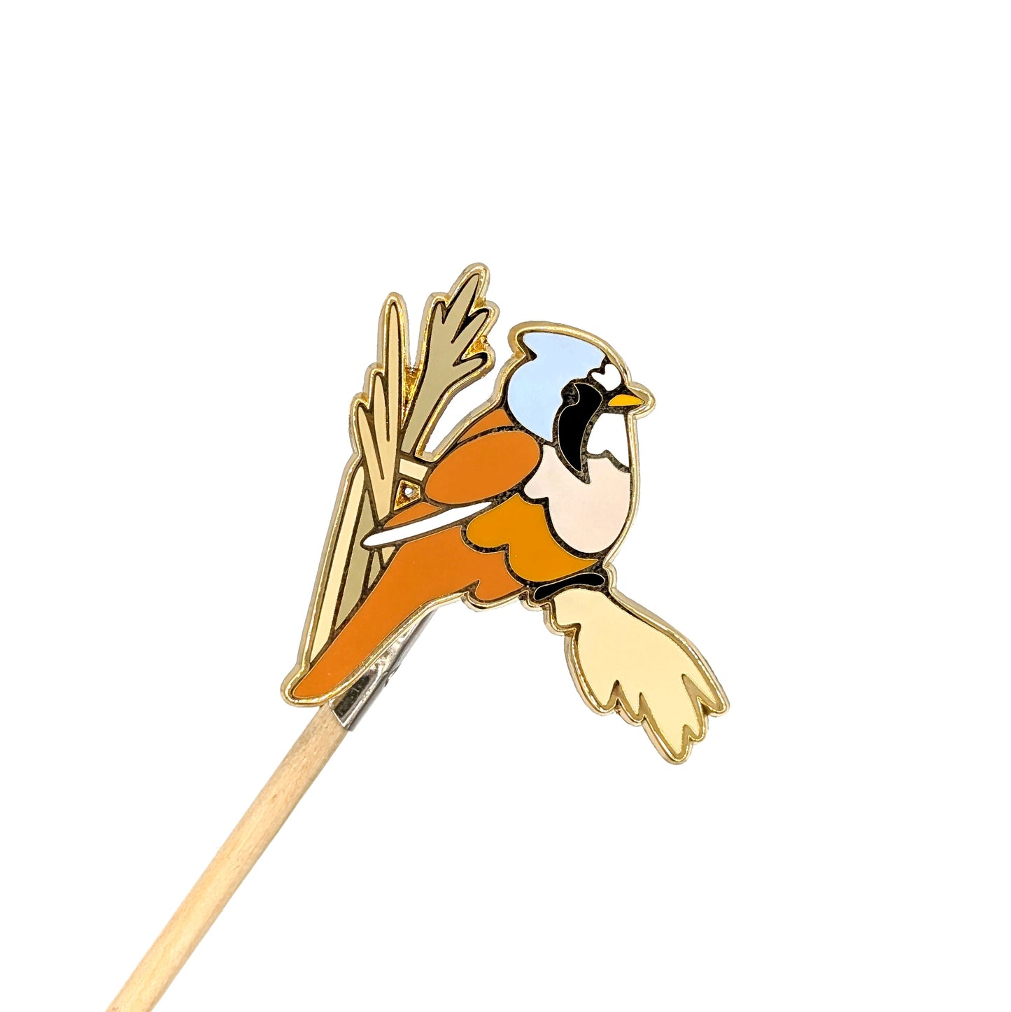 Bearded Reedling Enamel Pin