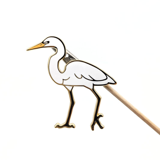 Great Egret Enamel Pin