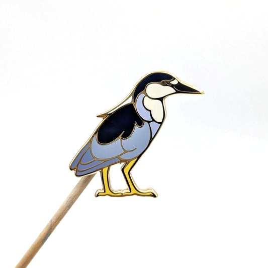 Black-crowned Night Heron Enamel Pin