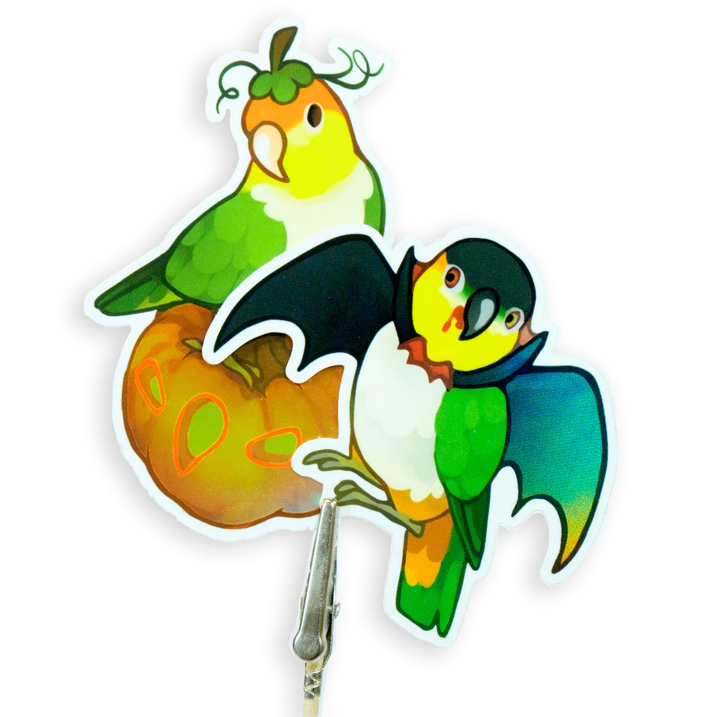 Halloween Caique Holographic Vinyl Sticker