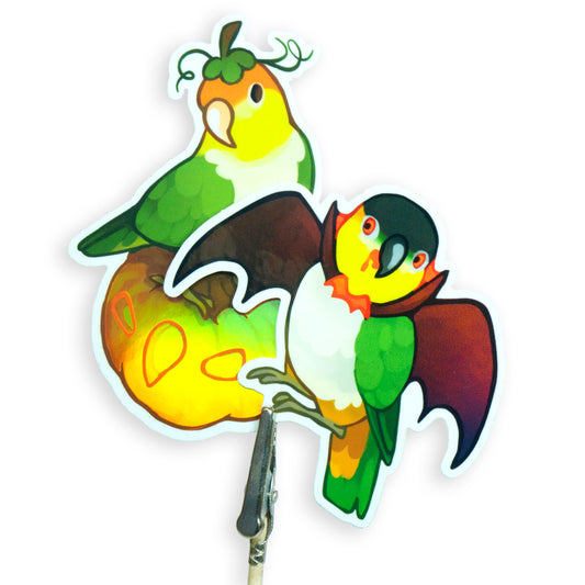 Halloween Caique Holographic Vinyl Sticker