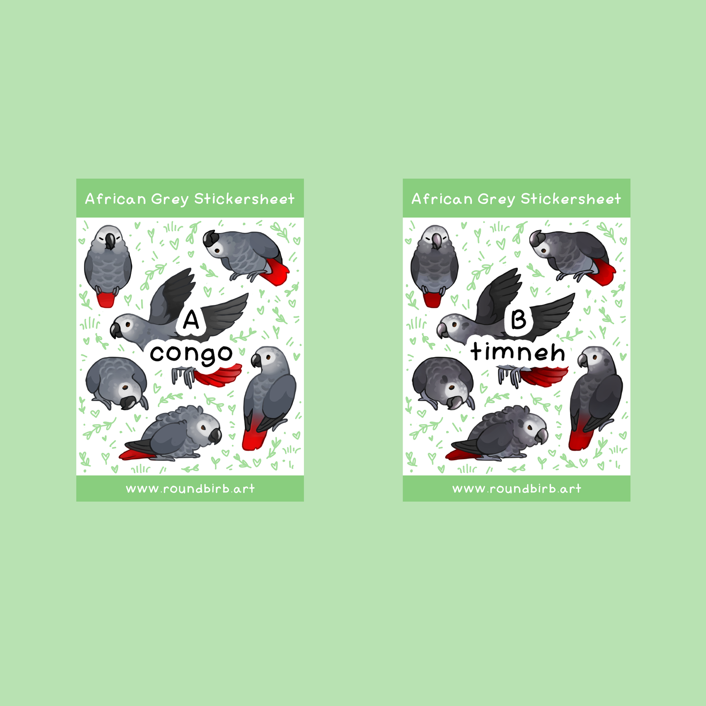African Grey Washi Stickersheet