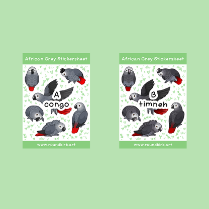 African Grey Washi Stickersheet