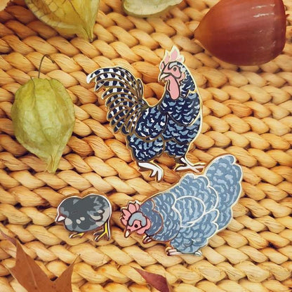 Plymouth Rock Chicken Enamel Pin