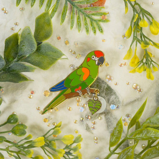 Red-eared Macaw Pin