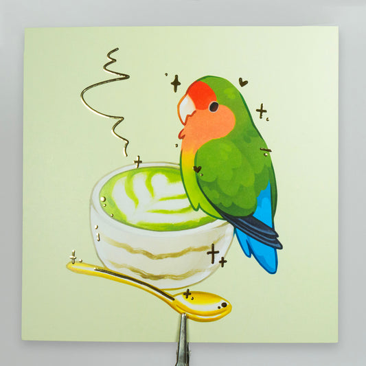 Matcha Lovebird Print