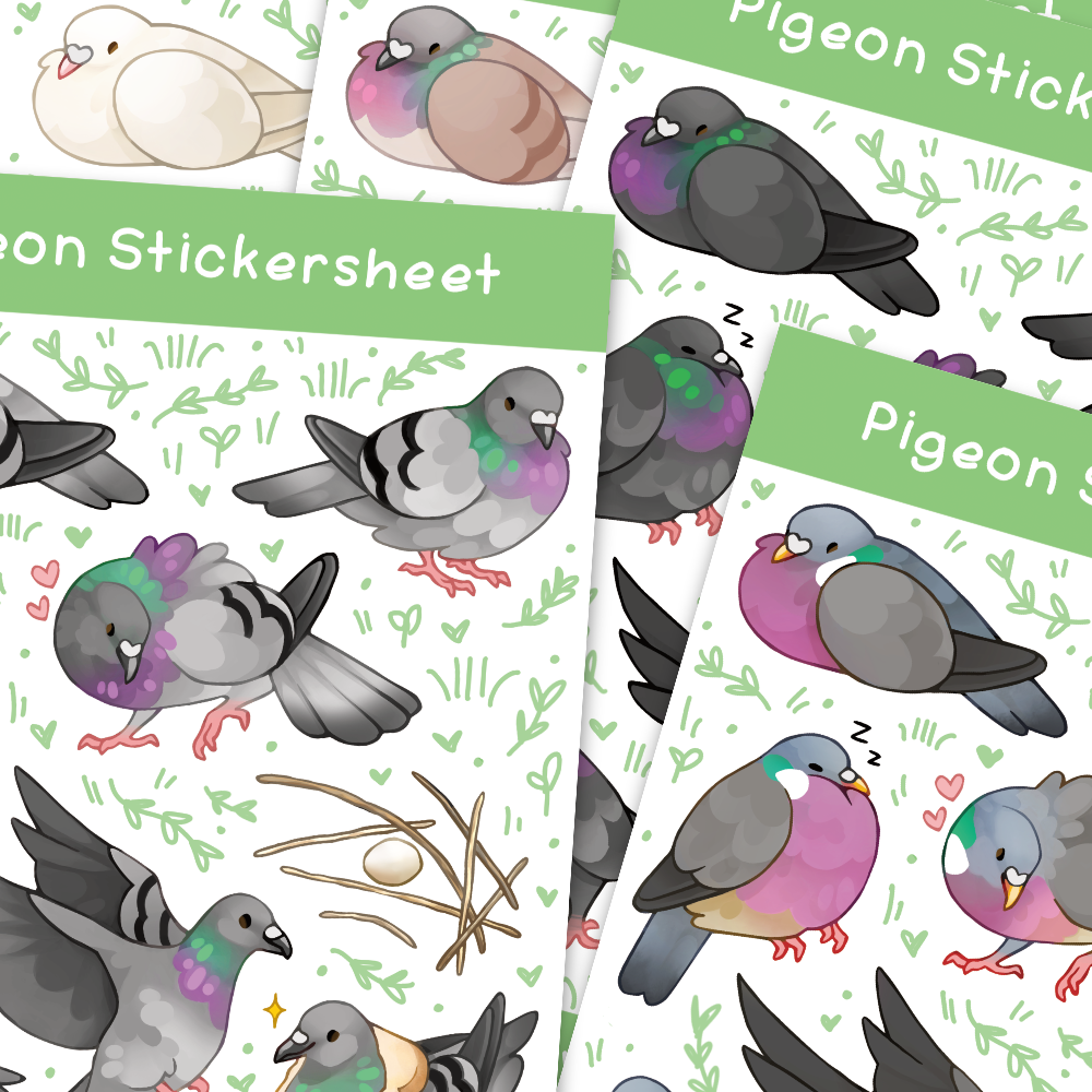 Pigeon Washi Stickersheet