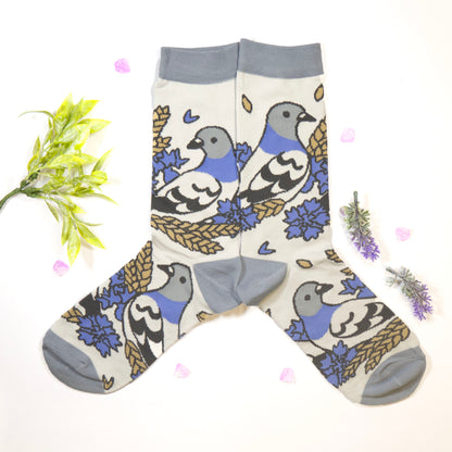 Pigeon & Cornflowers Cotton Socks