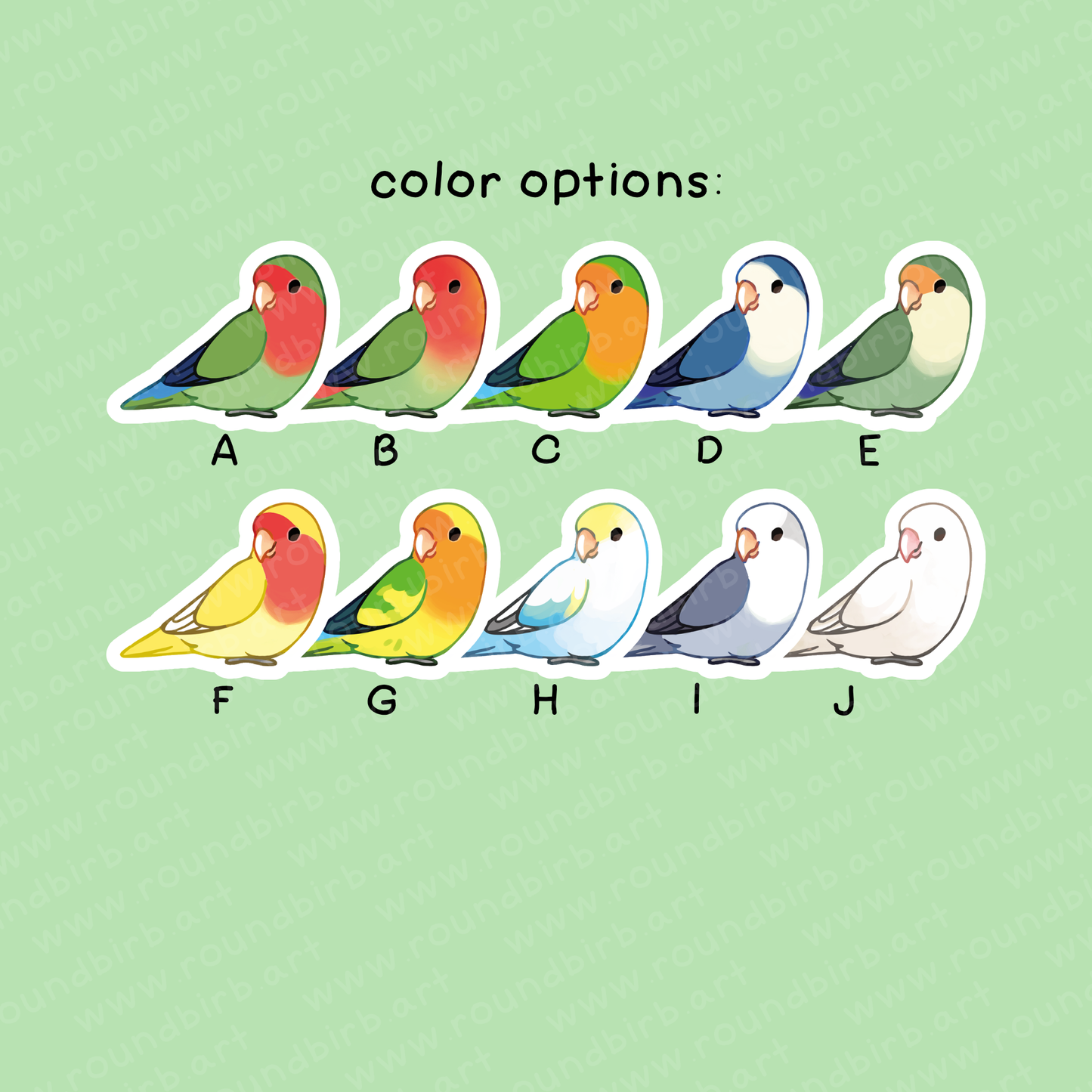 Peach-Faced Lovebird Vinyl Stickers