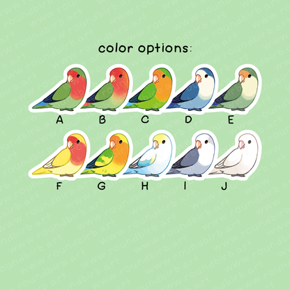 Peach-Faced Lovebird Vinyl Stickers