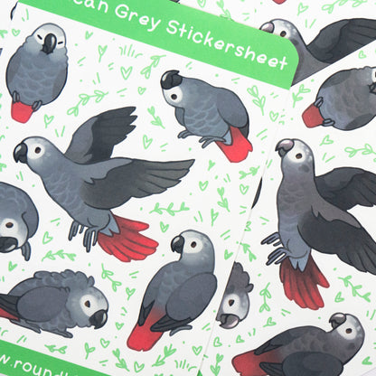 African Grey Stickersheet