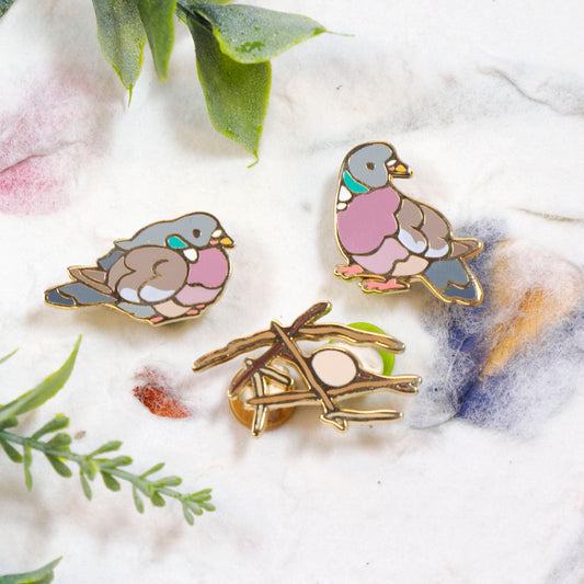 Wood Pigeon Enamel Pin