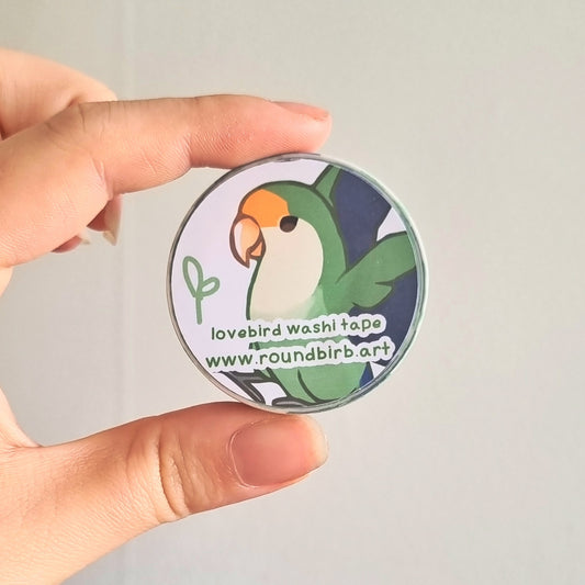 Round Birb Lovebird Washi Tape