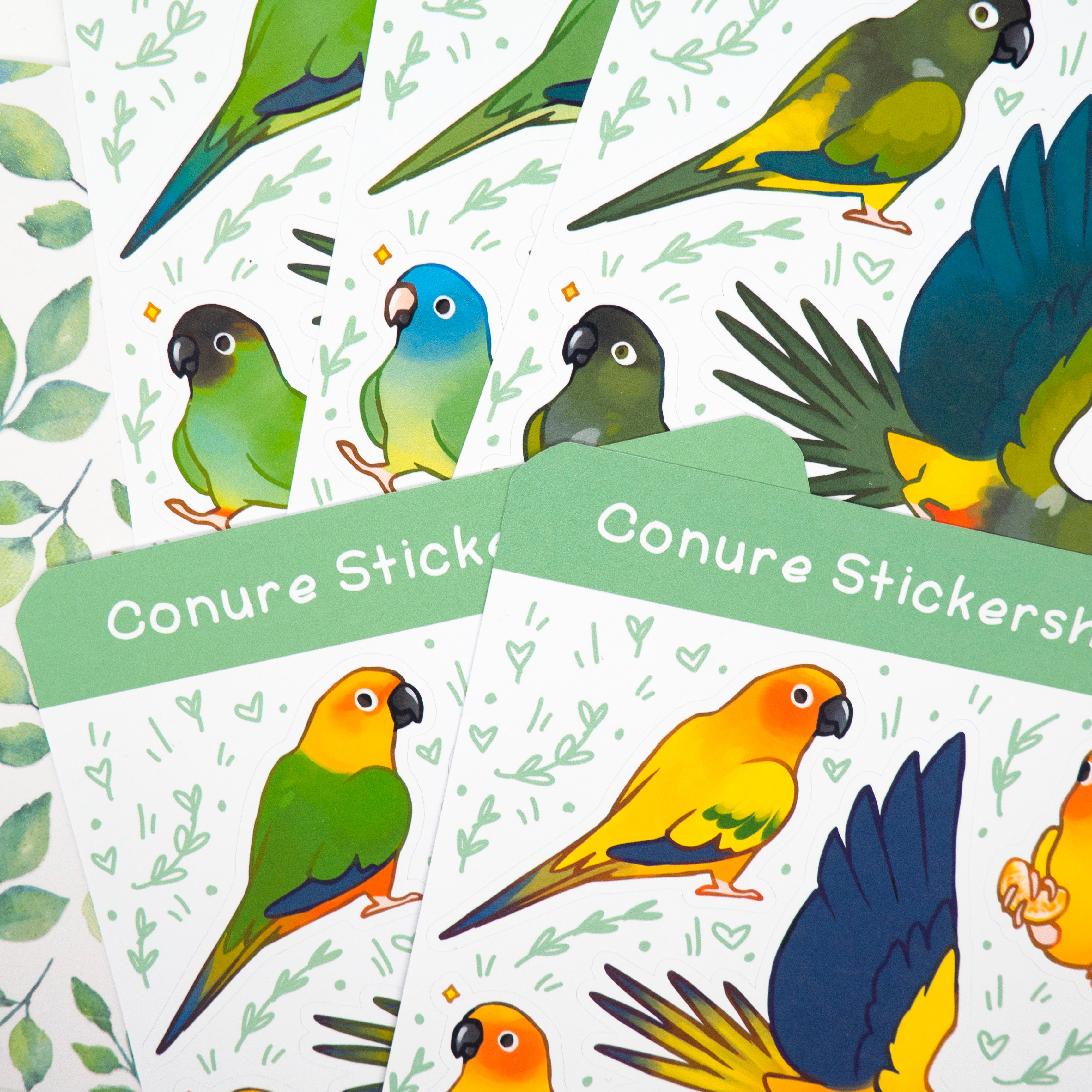 Large Conure Stickersheet – roundbirbart
