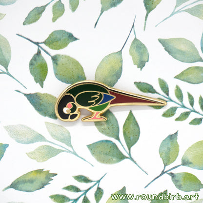Foot Check! Green Cheek Conure Pin