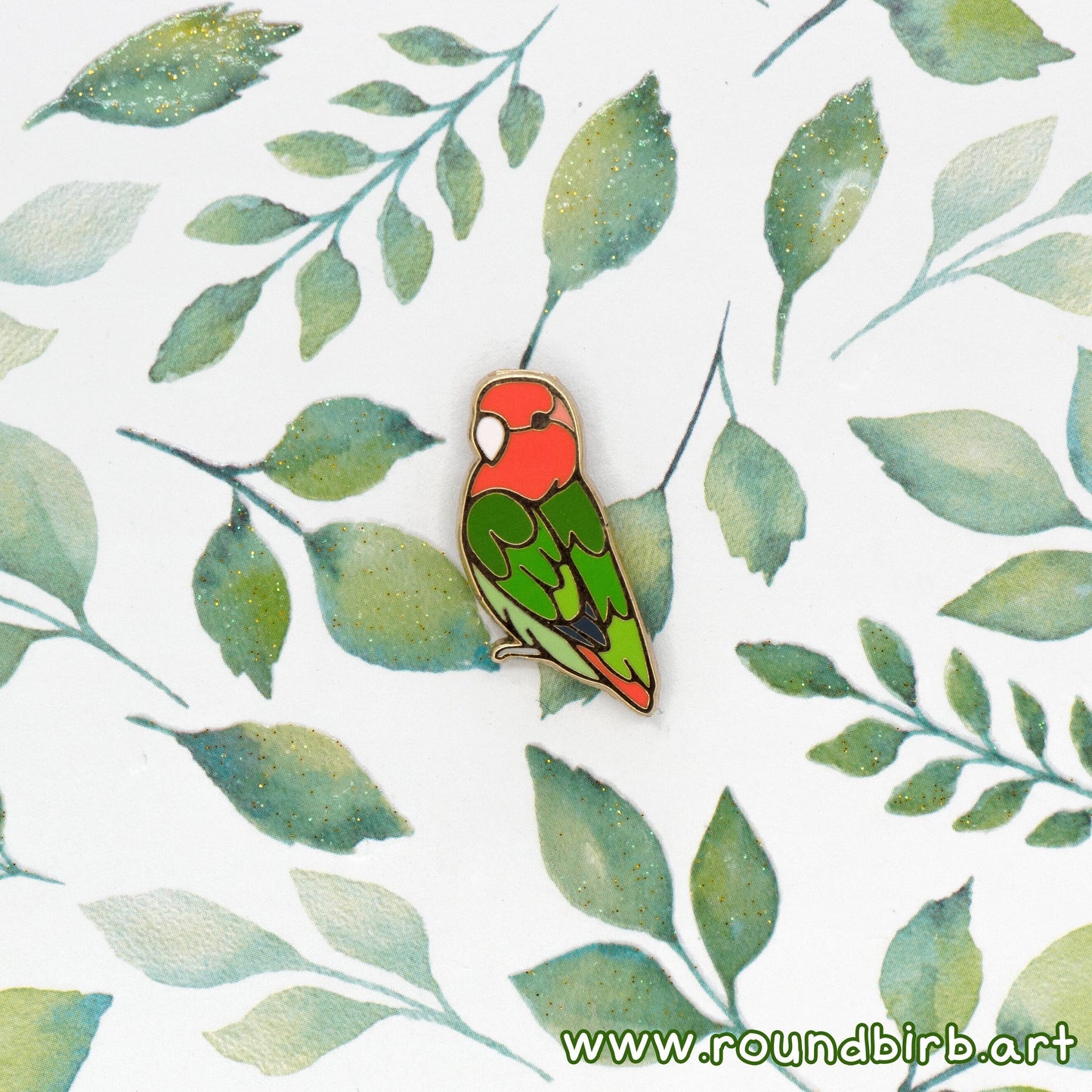 Opaline Peach-Faced Lovebird Mini Pin