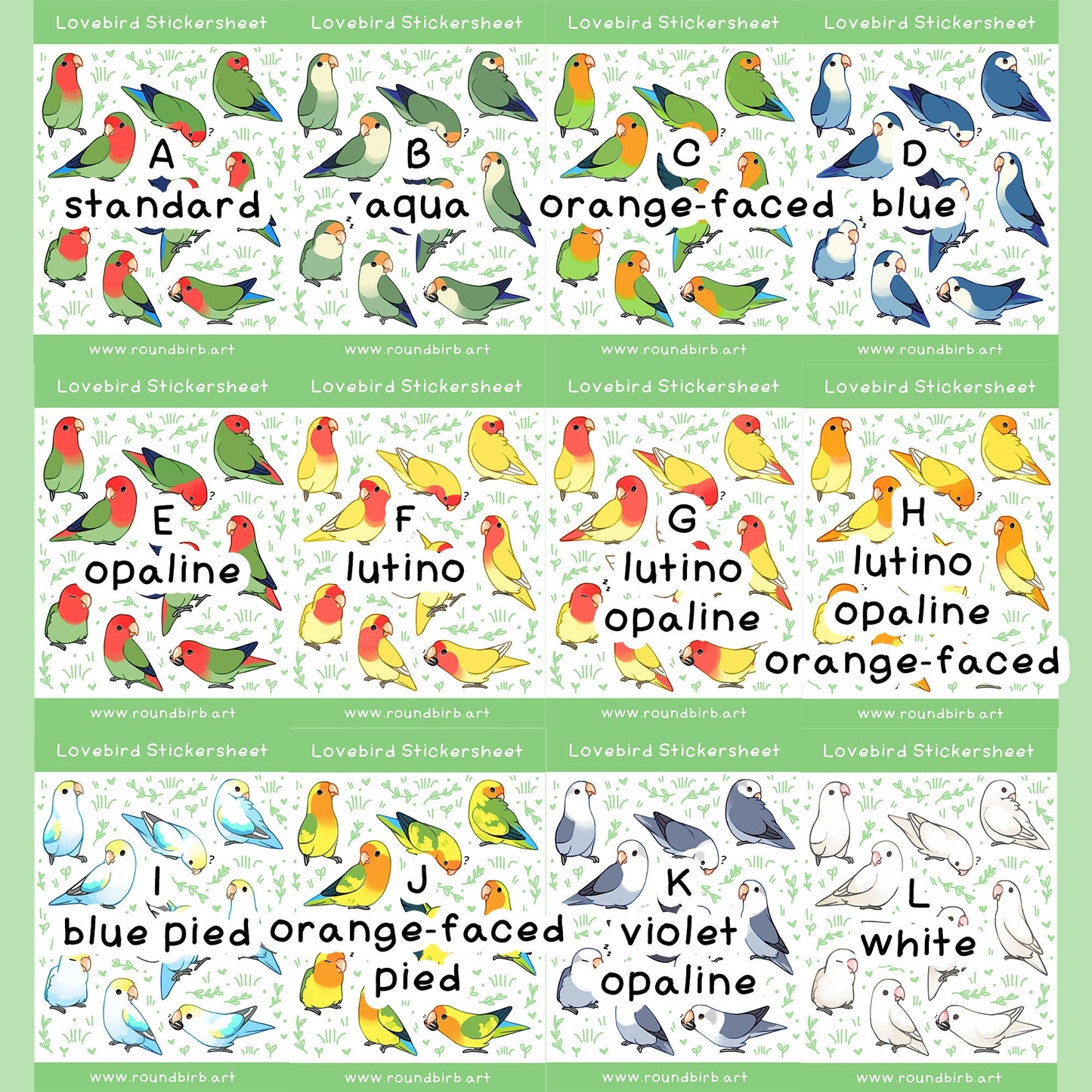 Lovebird Stickersheet