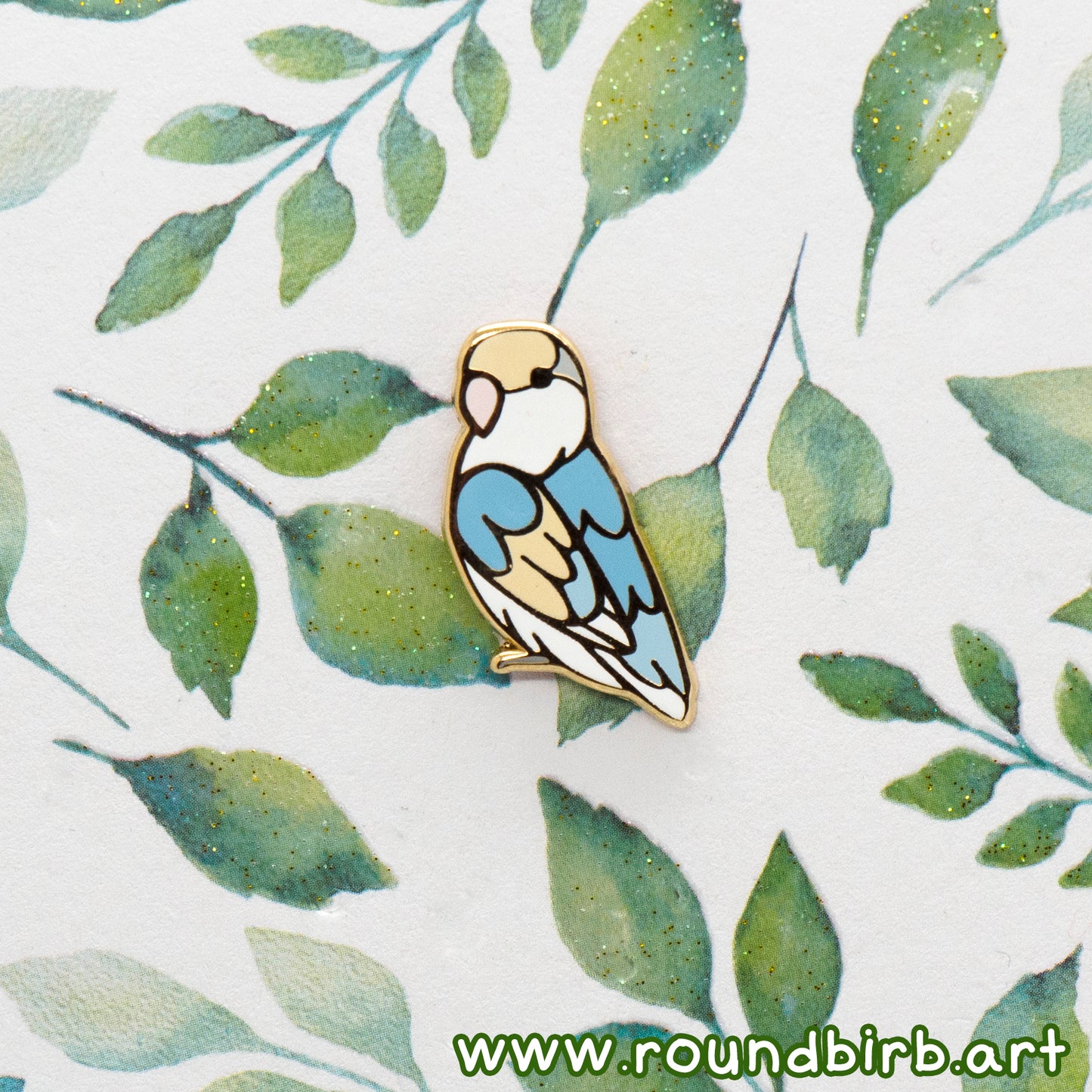 Opaline Peach-Faced Lovebird Mini Pin