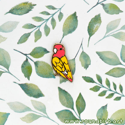 Opaline Peach-Faced Lovebird Mini Pin