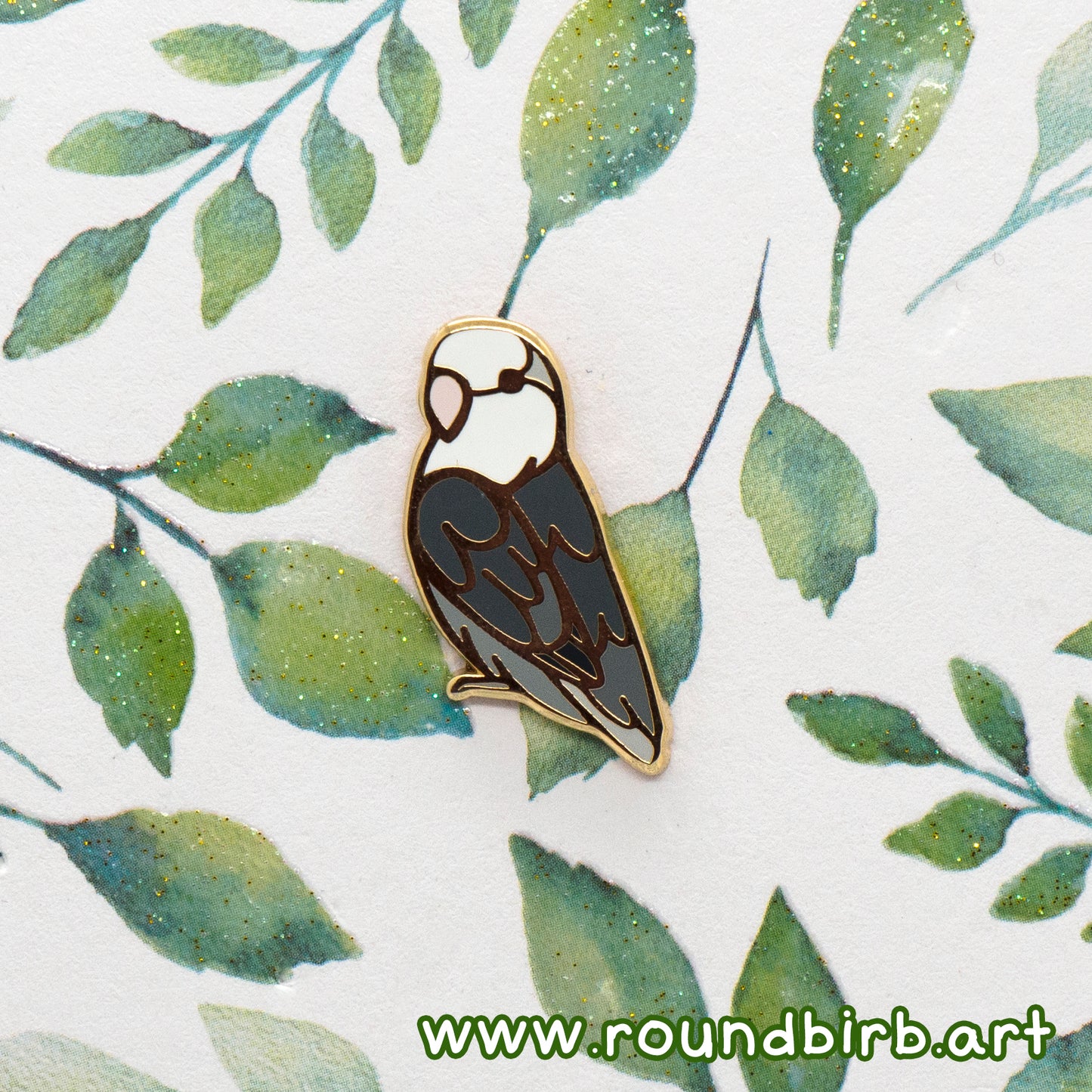 Opaline Peach-Faced Lovebird Mini Pin