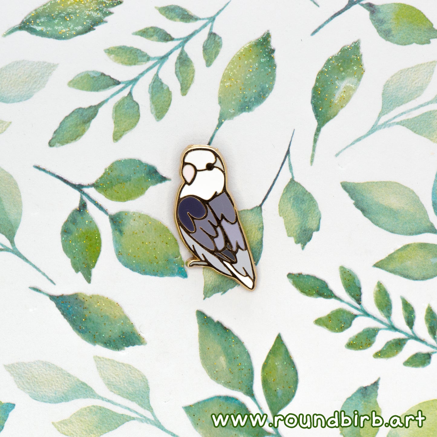 Opaline Peach-Faced Lovebird Mini Pin