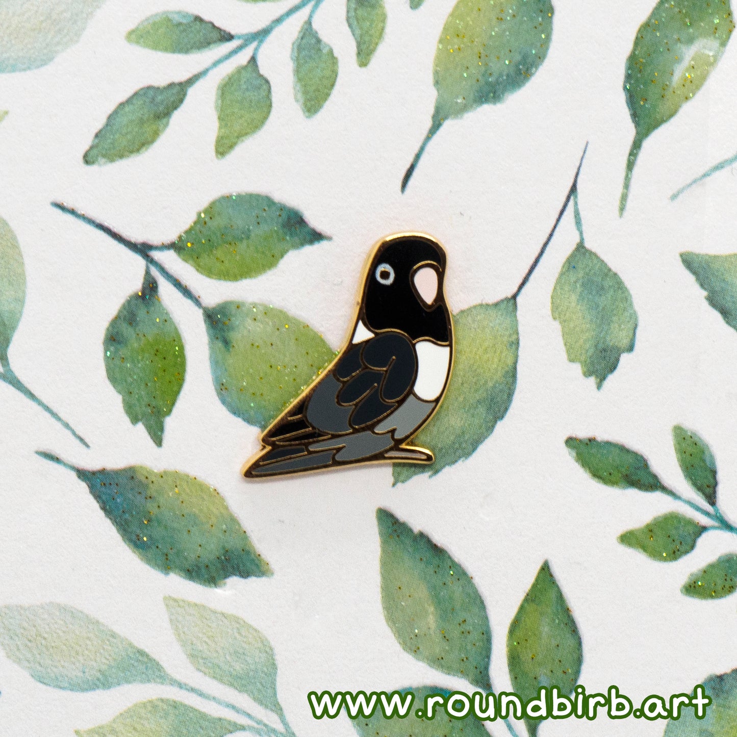 Masked Lovebird Mini Pin