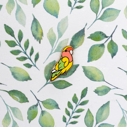Peach-Faced Lovebird Mini Pin