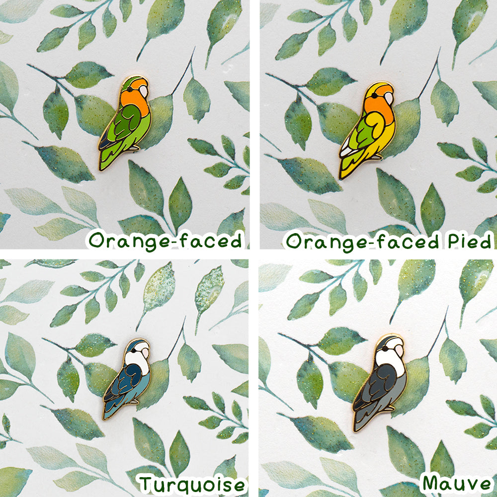 Peach-Faced Lovebird Mini Pin