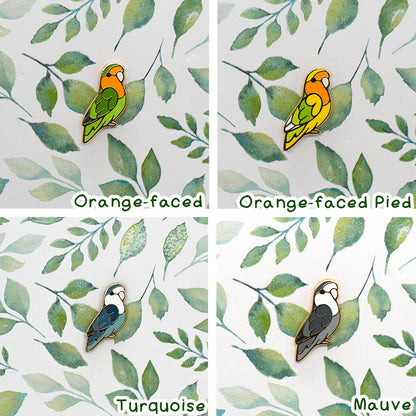 Peach-Faced Lovebird Mini Pin