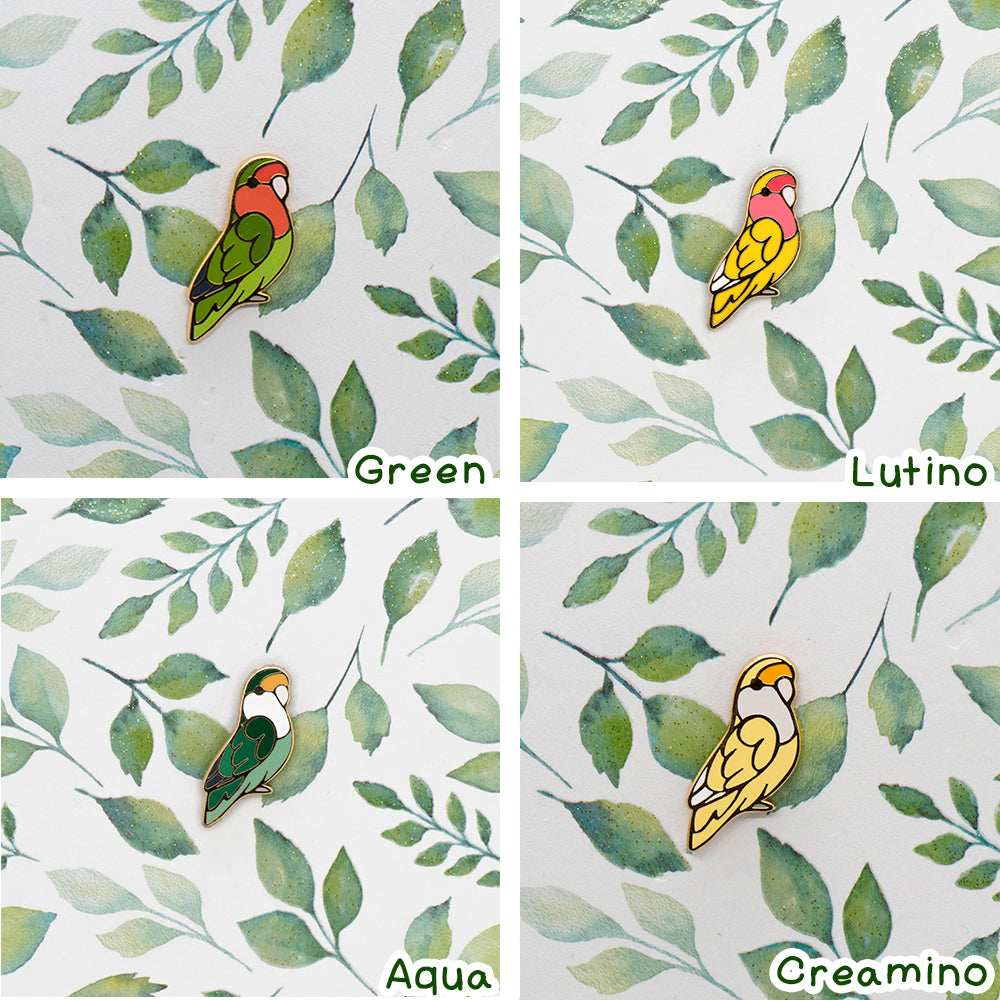 Peach-Faced Lovebird Mini Pin