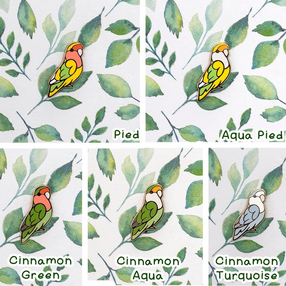 Peach-Faced Lovebird Mini Pin