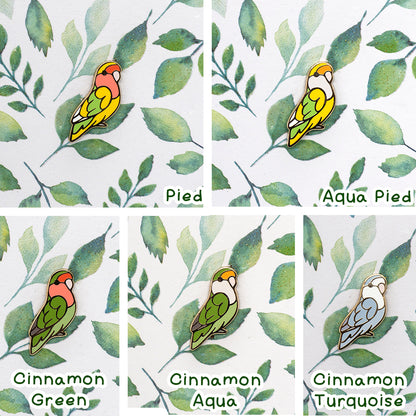 Peach-Faced Lovebird Mini Pin