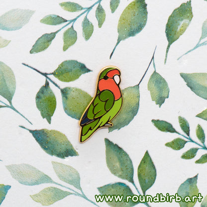 Peach-Faced Lovebird Mini Pin
