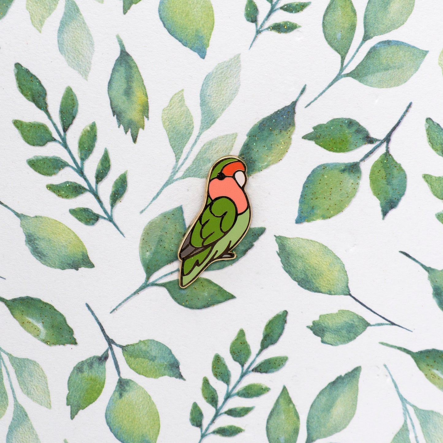 Peach-Faced Lovebird Mini Pin