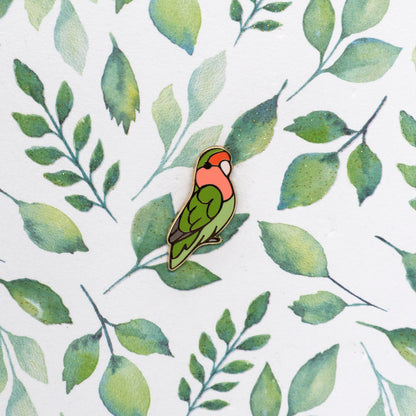Peach-Faced Lovebird Mini Pin