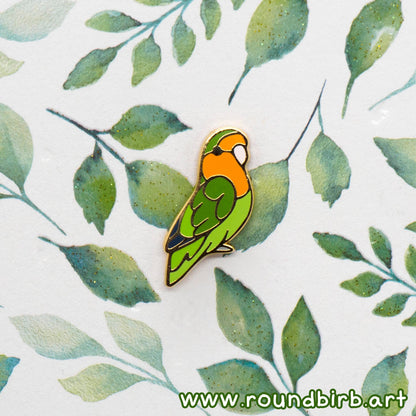 Peach-Faced Lovebird Mini Pin