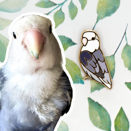 Opaline Peach-Faced Lovebird Mini Pin